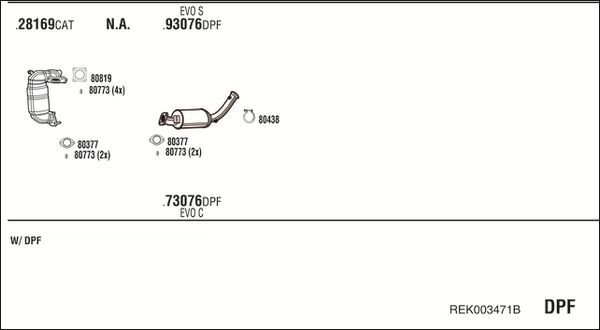 Išmetimo sistema WALKER REK003471B