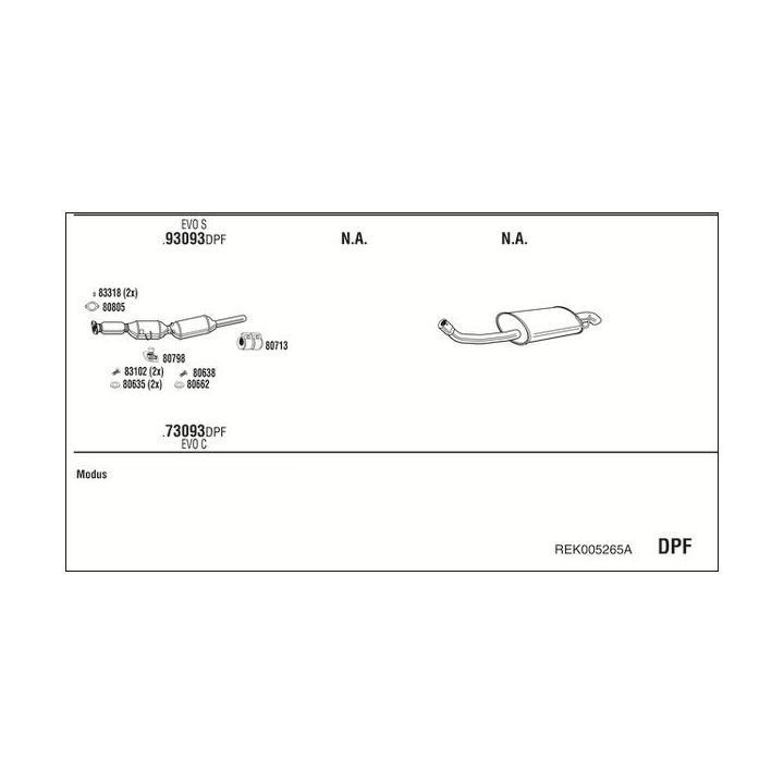 Išmetimo sistema WALKER REK005265A