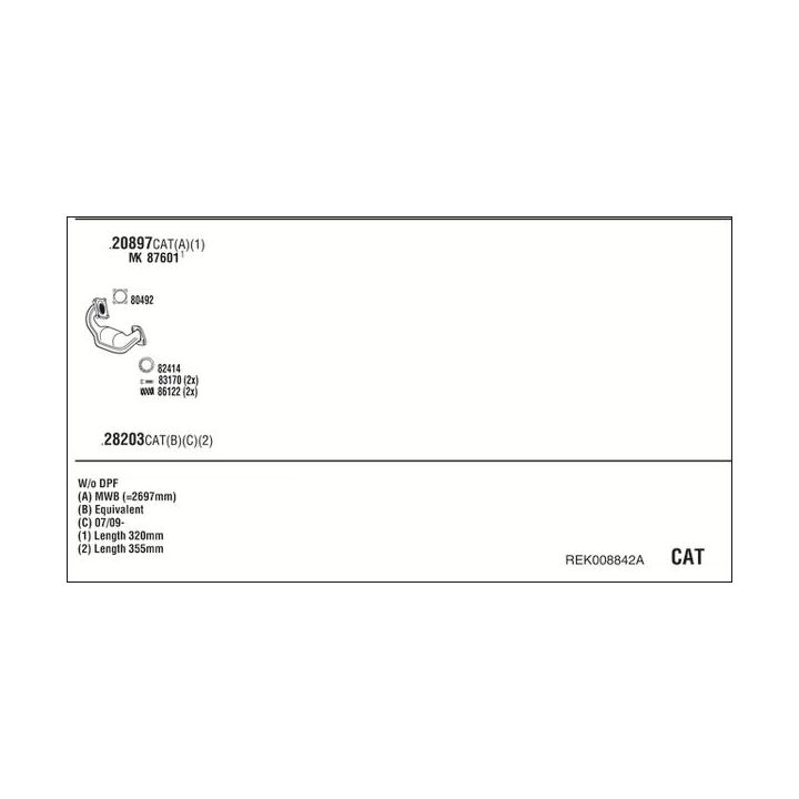 Išmetimo sistema WALKER REK008842A