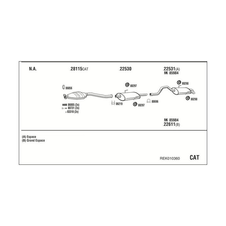 Išmetimo sistema WALKER REK010360