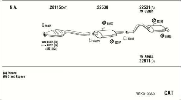 Išmetimo sistema WALKER REK010360