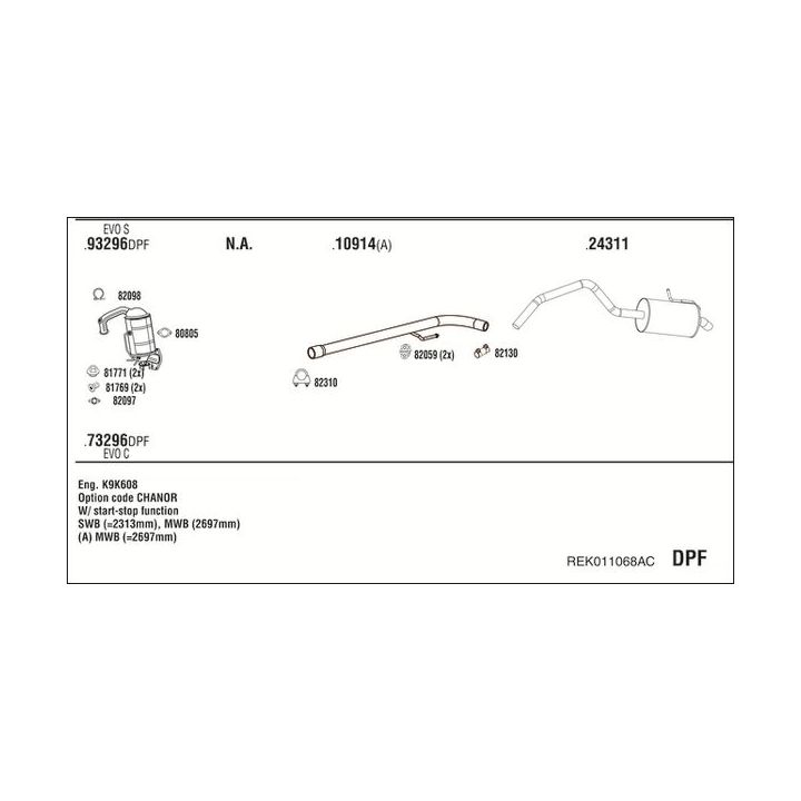 Išmetimo sistema WALKER REK011068AC