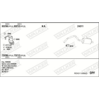 Išmetimo sistema WALKER REK011068AD