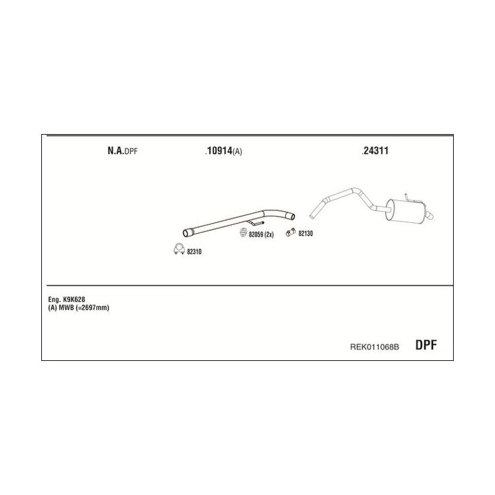 Išmetimo sistema WALKER REK011068B