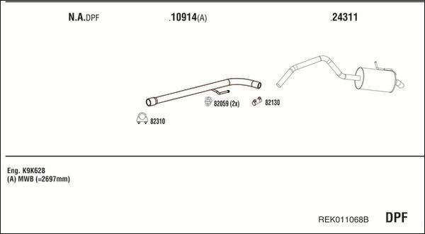 Išmetimo sistema WALKER REK011068B