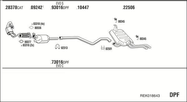 Išmetimo sistema WALKER REK018643