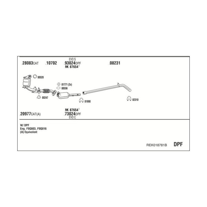 Išmetimo sistema WALKER REK018781B
