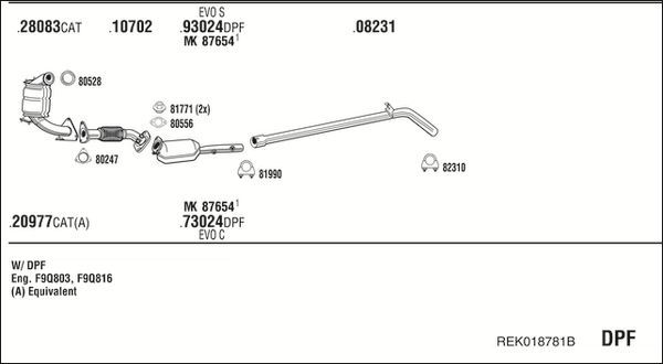 Išmetimo sistema WALKER REK018781B