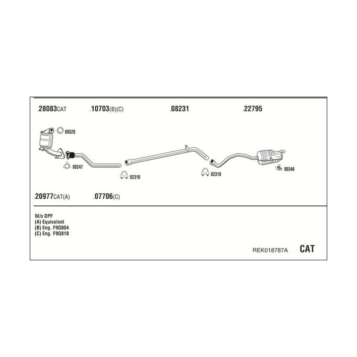Išmetimo sistema WALKER REK018787A