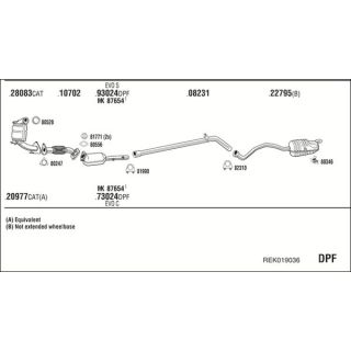 Išmetimo sistema WALKER REK019036