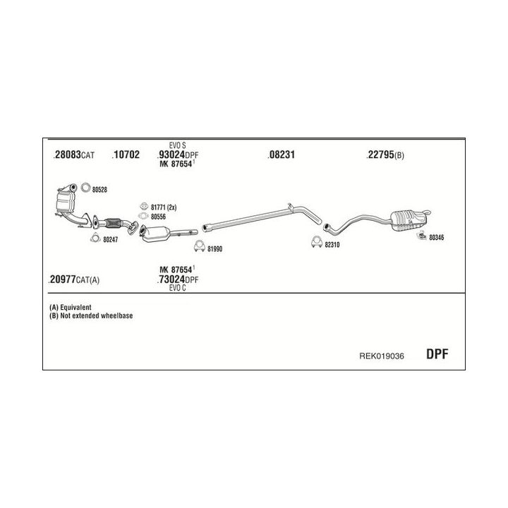Išmetimo sistema WALKER REK019036