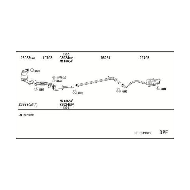 Išmetimo sistema WALKER REK019042