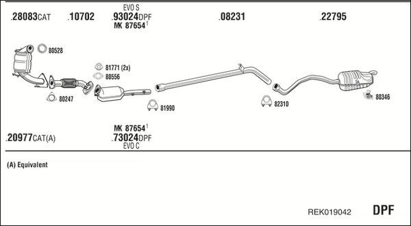 Išmetimo sistema WALKER REK019042