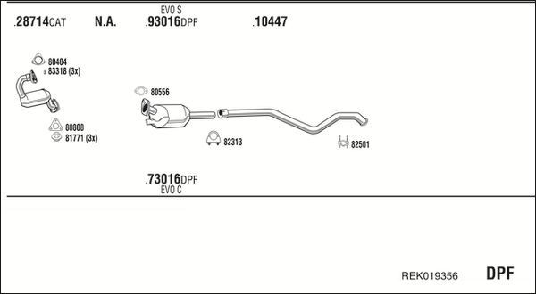 Išmetimo sistema WALKER REK019356