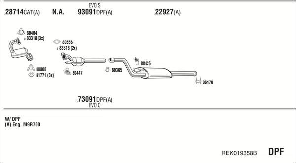 Išmetimo sistema WALKER REK019358B
