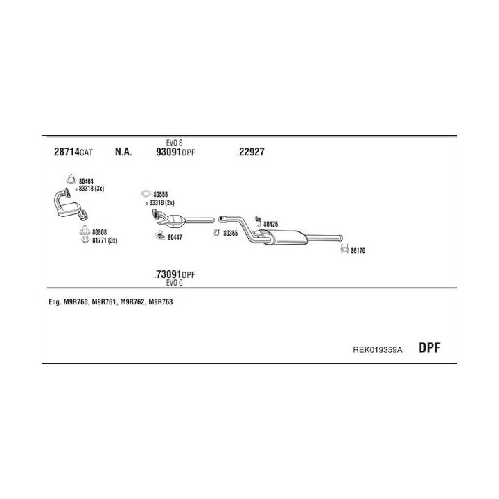 Išmetimo sistema WALKER REK019359A