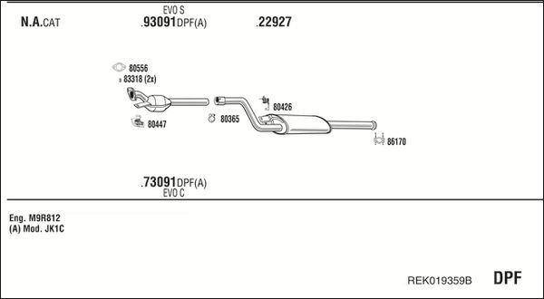 Išmetimo sistema WALKER REK019359B