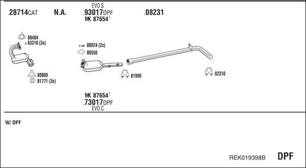 Išmetimo sistema WALKER REK019398B