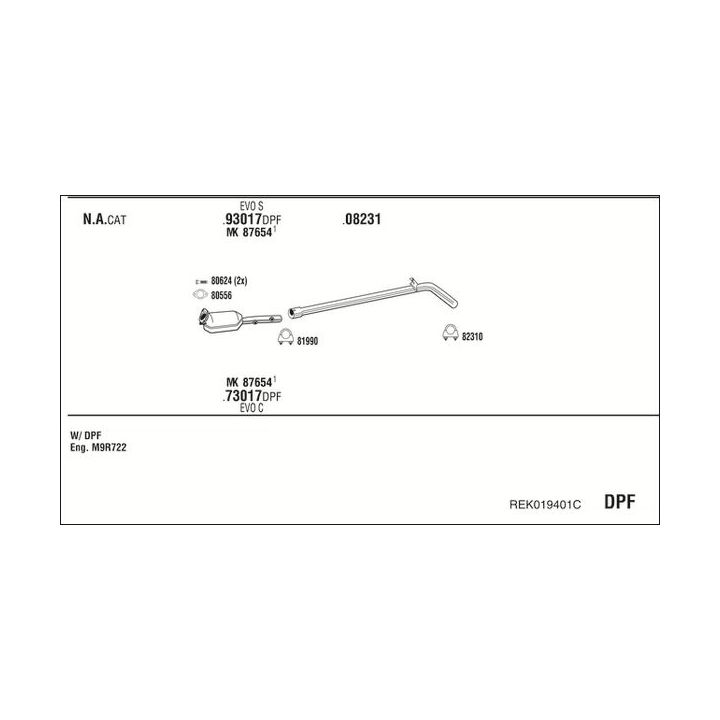 Išmetimo sistema WALKER REK019401C