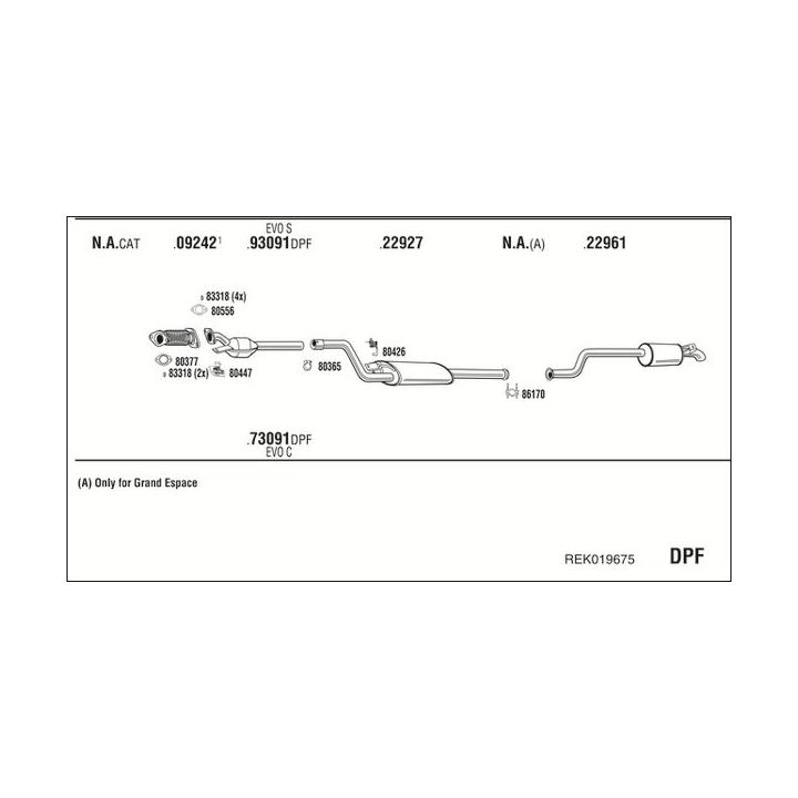 Išmetimo sistema WALKER REK019675
