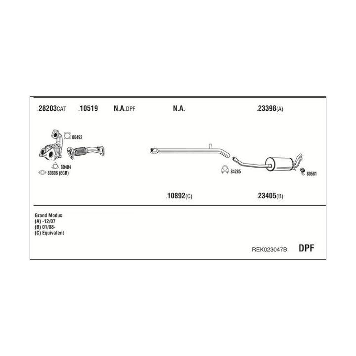 Išmetimo sistema WALKER REK023047B