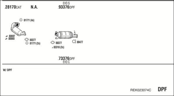 Išmetimo sistema WALKER REK023074C