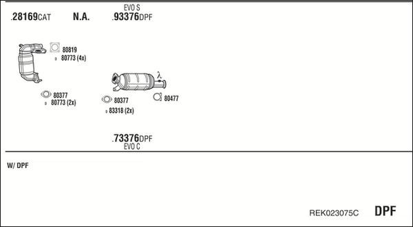 Išmetimo sistema WALKER REK023075C