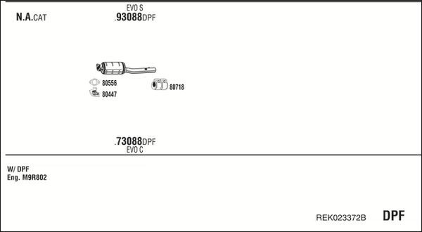 Išmetimo sistema WALKER REK023372B