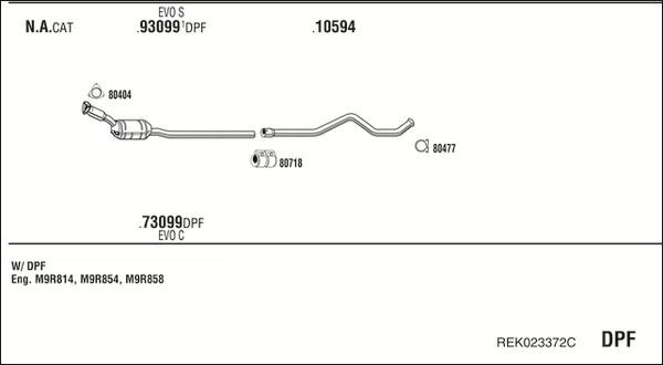 Išmetimo sistema WALKER REK023372C
