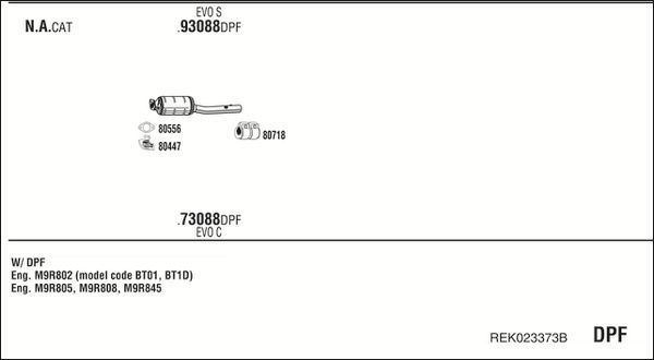 Išmetimo sistema WALKER REK023373B