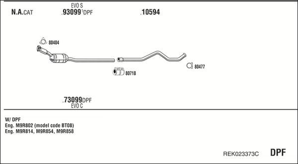 Išmetimo sistema WALKER REK023373C