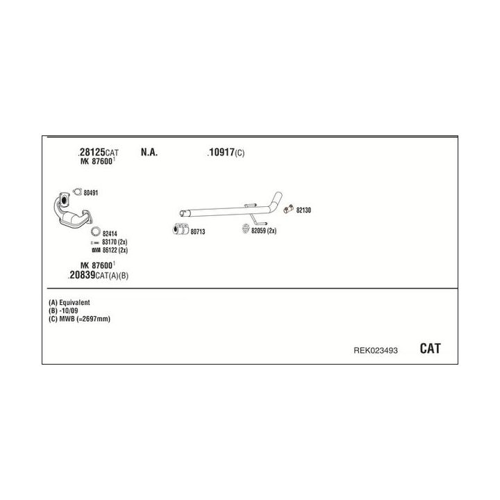 Išmetimo sistema WALKER REK023493