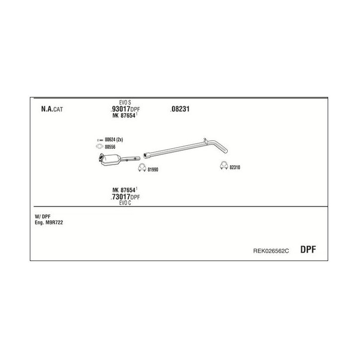 Išmetimo sistema WALKER REK026562C