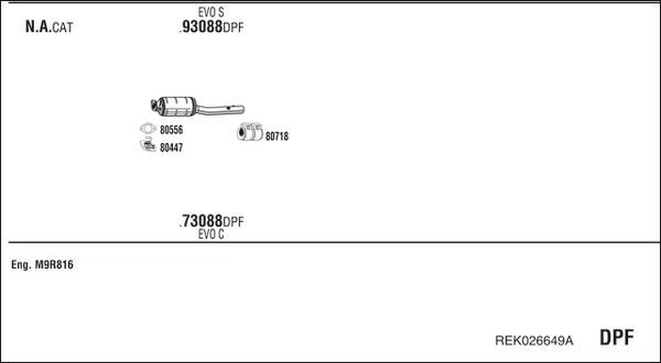 Išmetimo sistema WALKER REK026649A
