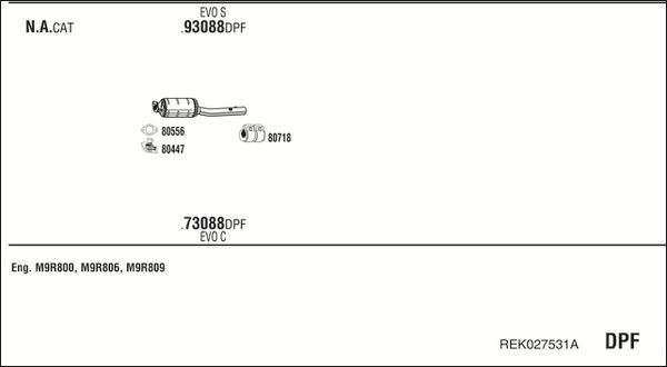 Išmetimo sistema WALKER REK027531A