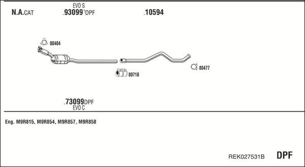 Išmetimo sistema WALKER REK027531B