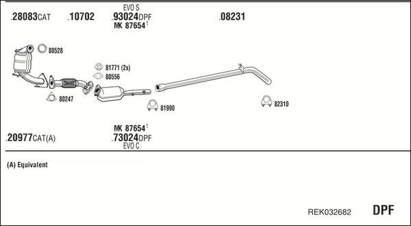 Išmetimo sistema WALKER REK032682
