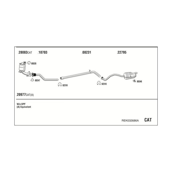 Išmetimo sistema WALKER REK032686A