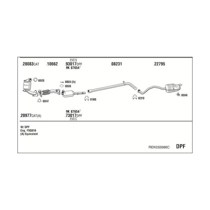 Išmetimo sistema WALKER REK032686C