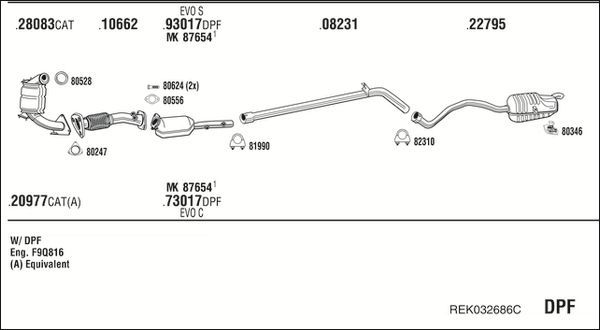 Išmetimo sistema WALKER REK032686C