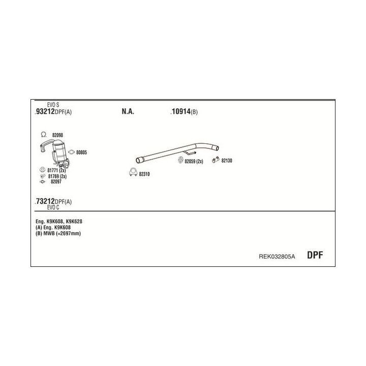 Išmetimo sistema WALKER REK032805A