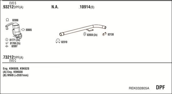 Išmetimo sistema WALKER REK032805A