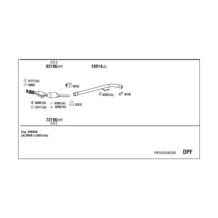Išmetimo sistema WALKER REK032805B