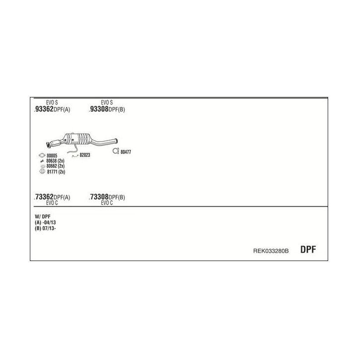 Išmetimo sistema WALKER REK033280B