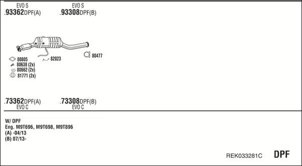Išmetimo sistema WALKER REK033281C