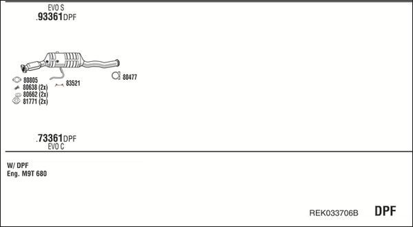 Išmetimo sistema WALKER REK033706B
