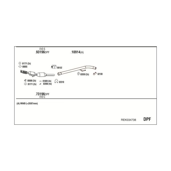 Išmetimo sistema WALKER REK034738