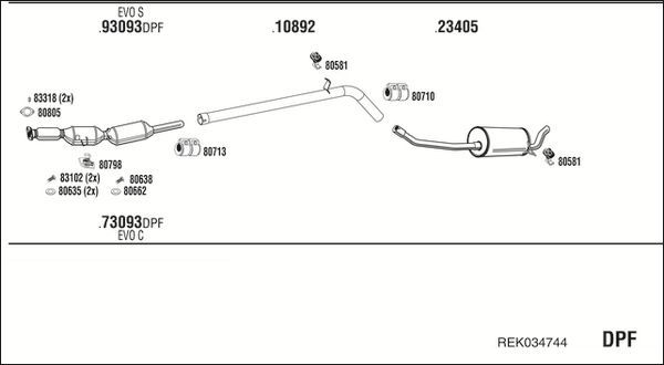 Išmetimo sistema WALKER REK034744