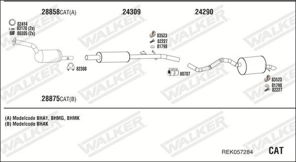 Išmetimo sistema WALKER REK057284