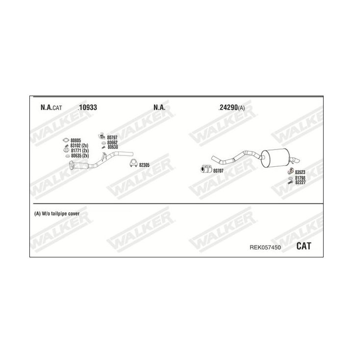 Išmetimo sistema WALKER REK057450